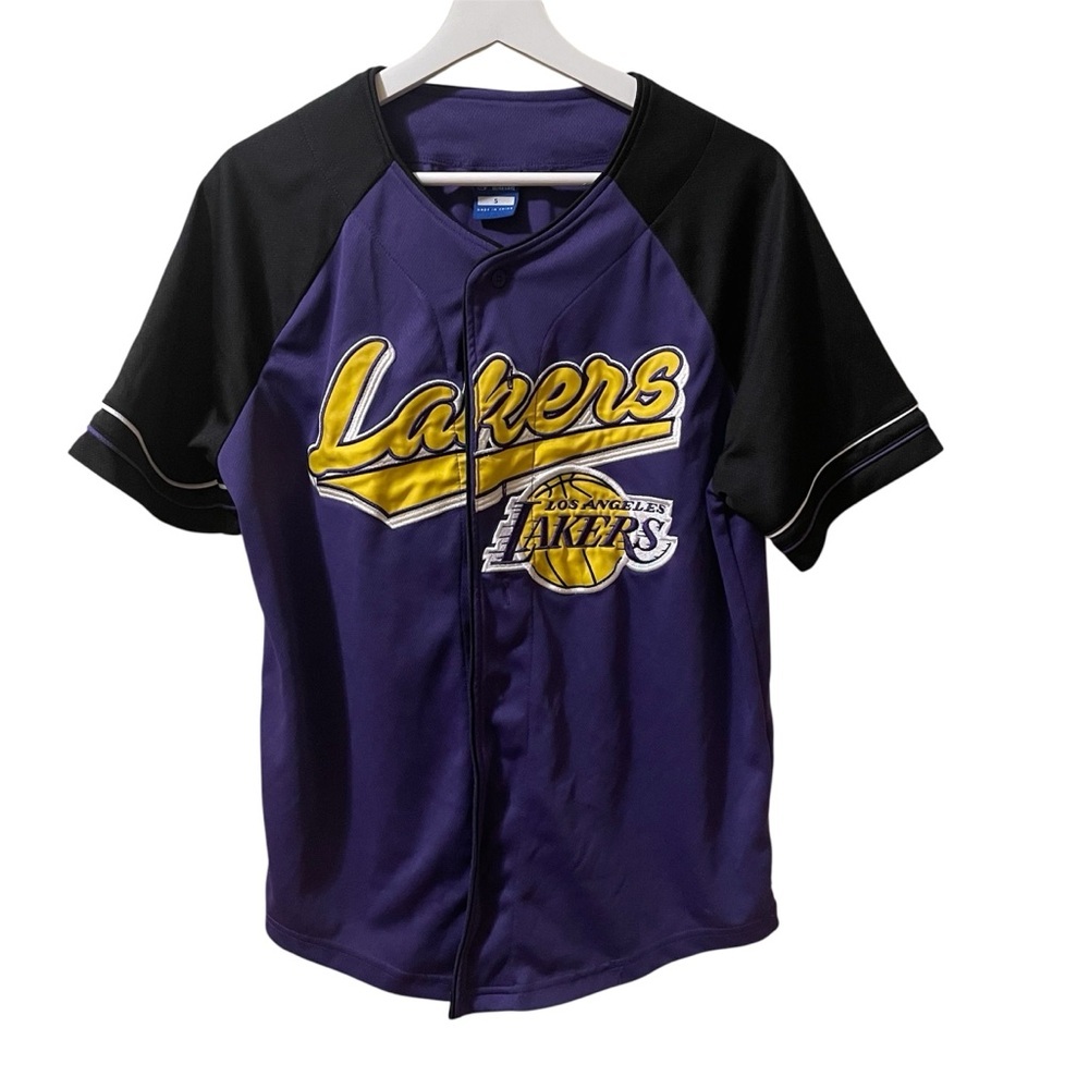 Los‎ Angeles Lakers NBA Ultra Game Button Up Baseball Jersey